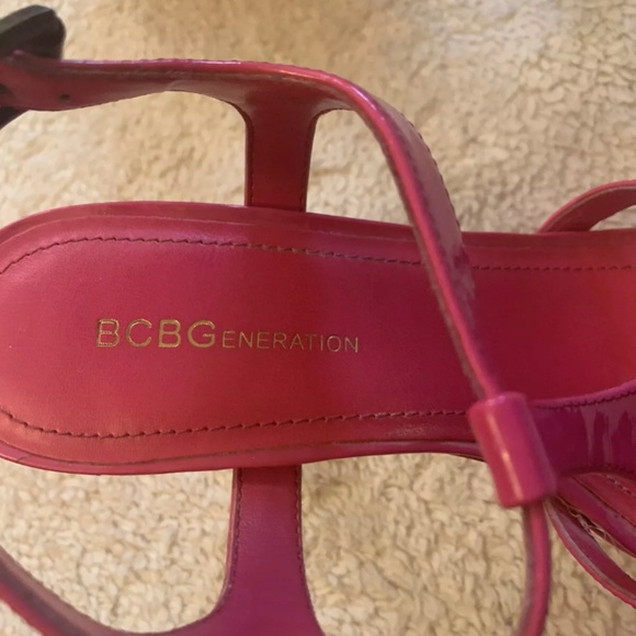bcbgeneration shoes Women Size 7.5 Pink Platform Strappy  High Heels - Picture 4 of 5